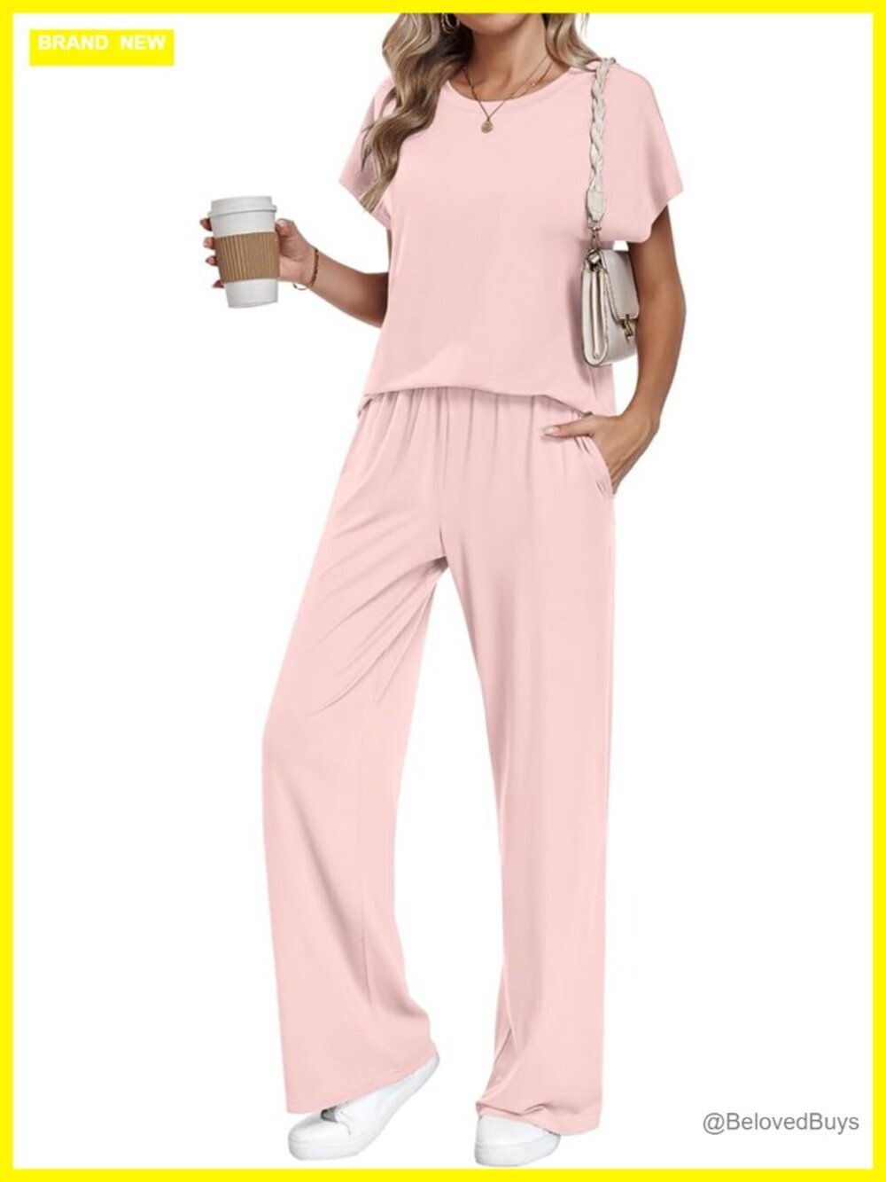 Two Piece Summer Batwing Sleeve Wide Leg Pant Set